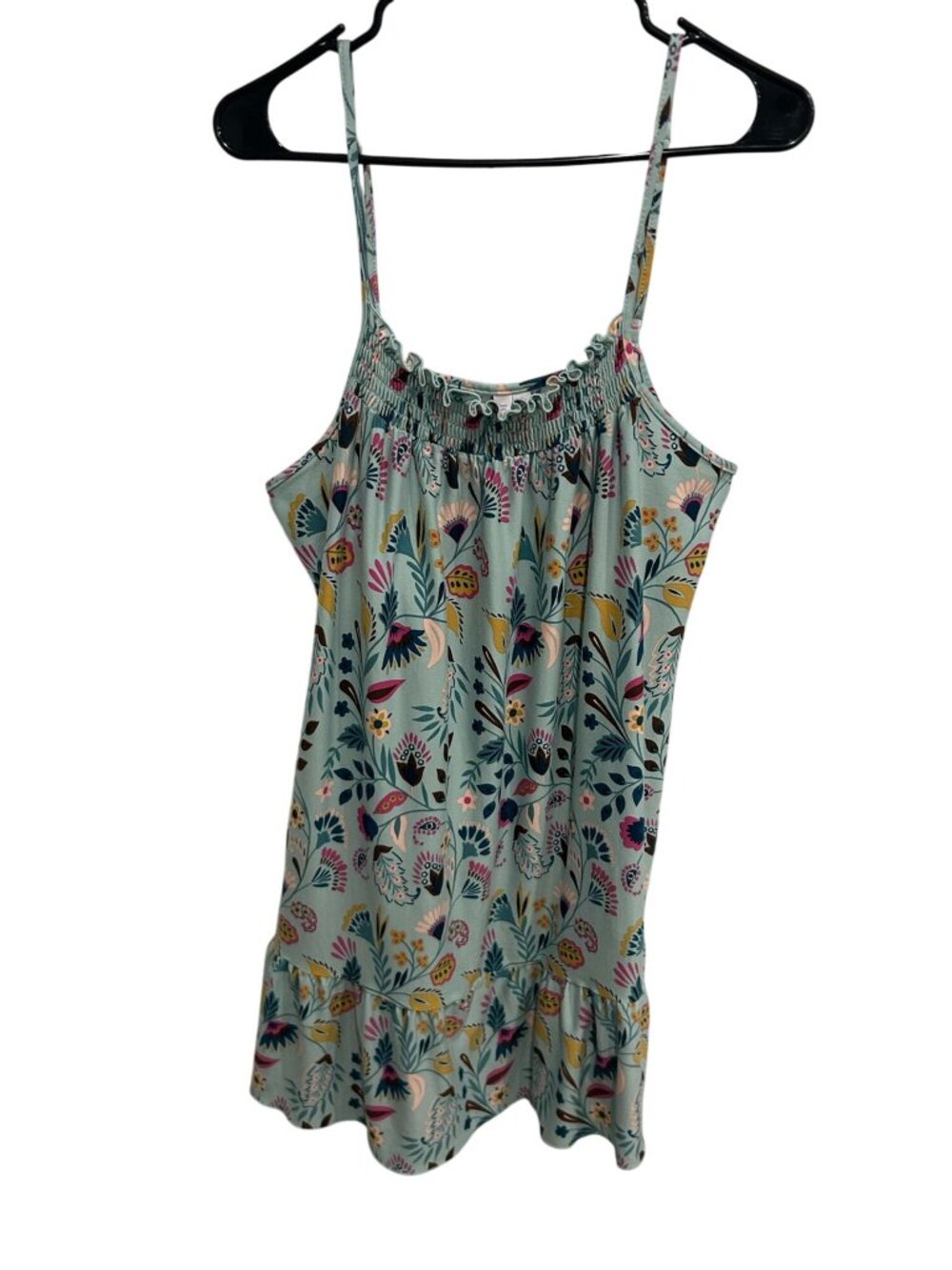 Joyspun XL Floral Sleeveless Dress Blue Adjustable Straps Cottagecore Boho